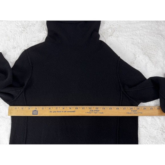 J. Jill Sweater Italian Yarn Wool Cashmere Turtleneck Tunic Black Size Large - Picture 8 of 14